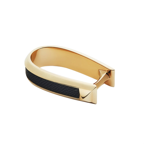 Bague double en veau Madame et metal dore - Collection AH25 - Hermes Studio des Fleurs.jpg